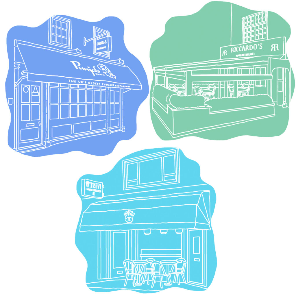 Cafe facades of Chelsea, South Ken and Covent Garden